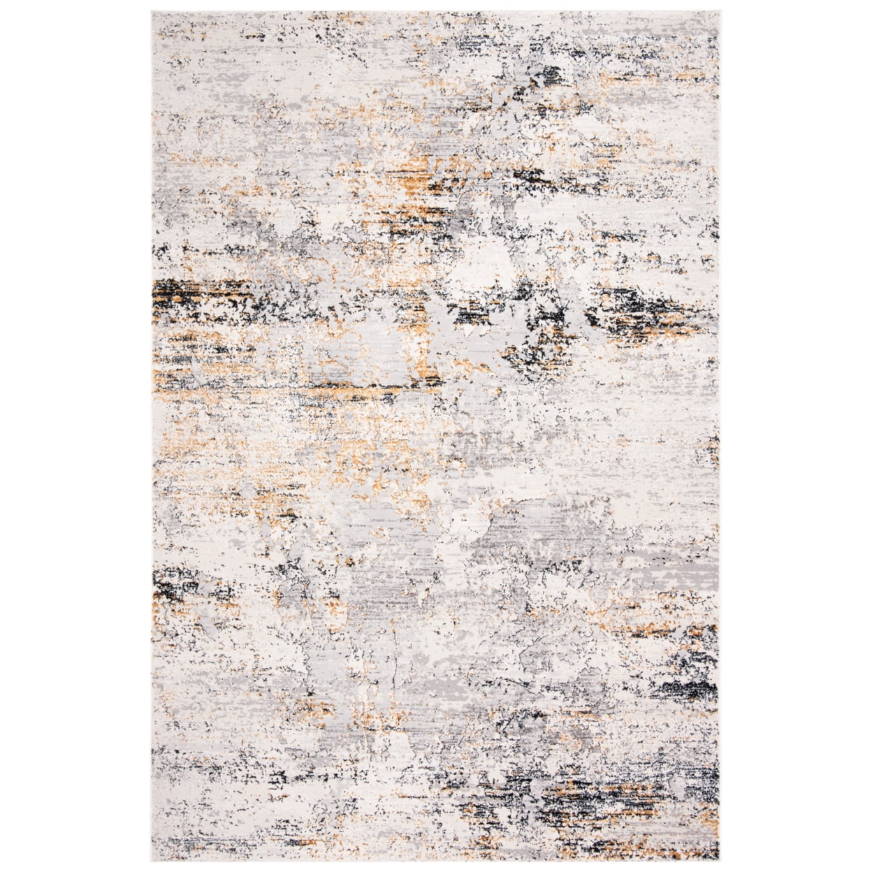 Amalfi 8' x 10' Gold and Cream Abstract Wool Rug