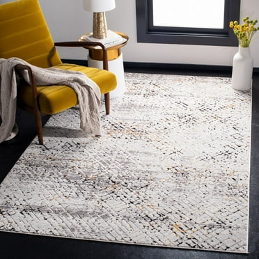SAFAVIEH Amalfi Hannan Abstract Distressed Area Rug, Cream/Charcoal, 5'3" x 7'6"