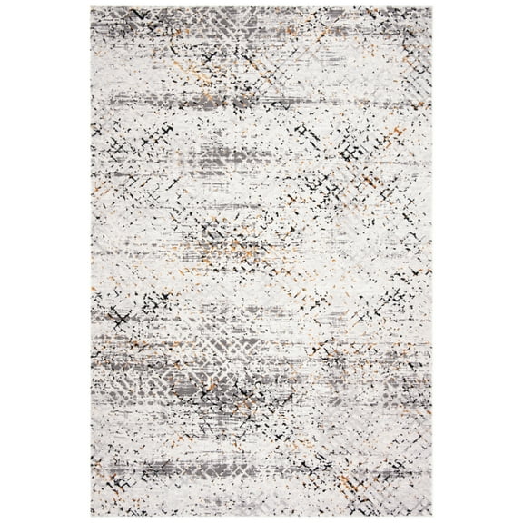 SAFAVIEH Amalfi Hannan Distressed Area Rug, Cream/Charcoal, 6'7" x 6'7" Round