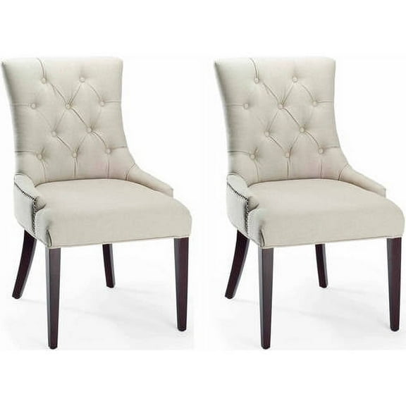 SAFAVIEH Amanda 19''H Traditional Glam Tufted Chair, Taupe