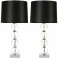 thumbnail image 1 of SAFAVIEH Amanda 31 in. H Crystal Glass Globe Lamp, Clear/Black, Set of 2, 1 of 4