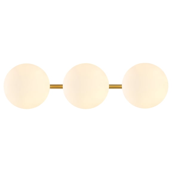 SAFAVIEH Amaoi LED Brass Gold Iron Wall Sconce with White Shade