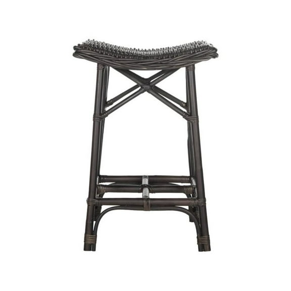 SAFAVIEH Amara 27.5 in. Wicker Counter Stool, Brown