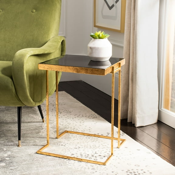SAFAVIEH Amarylis Modern Greek Key Side Table, Black/Gold