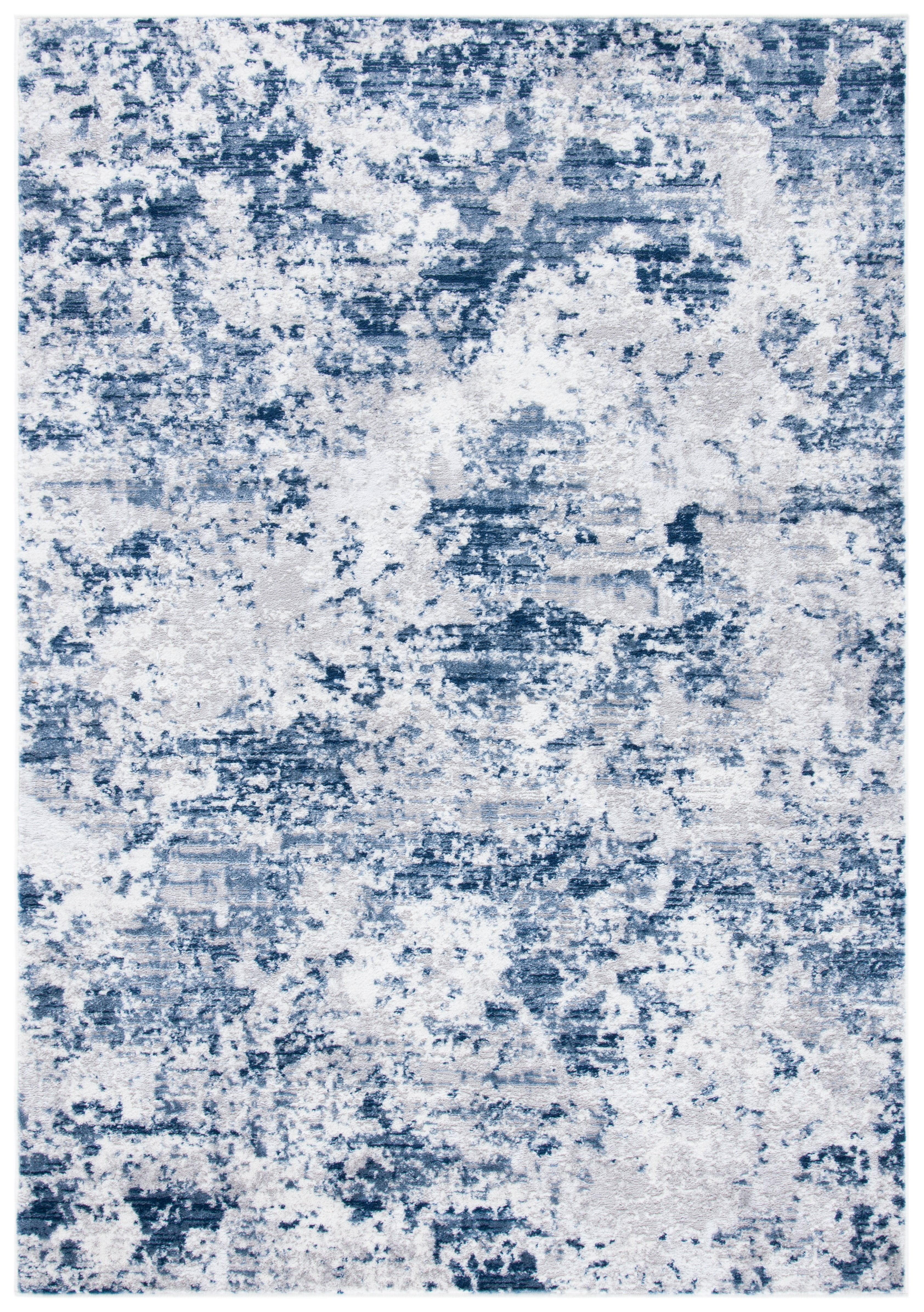 Amelia Navy and Gray Abstract 3' x 5' Area Rug