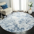 thumbnail image 1 of SAFAVIEH Amelia Alastar Abstract Distressed Area Rug, Navy/Gray, 8' x 8' Round, 1 of 10