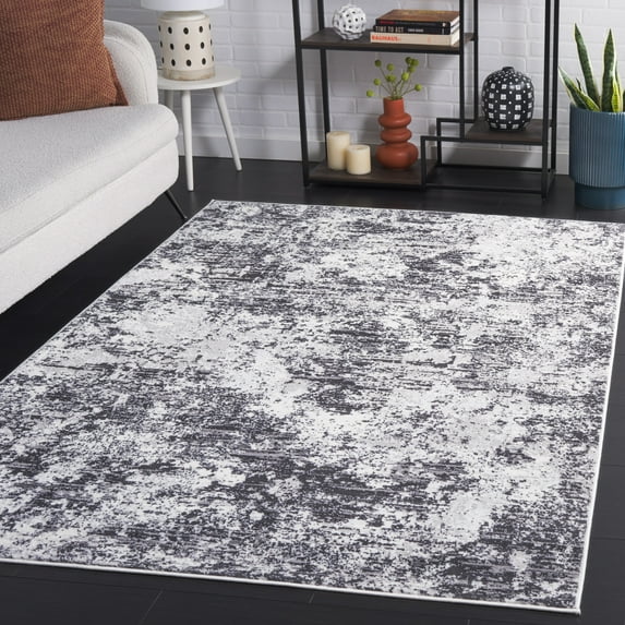 SAFAVIEH Amelia Alastar Abstract Distressed Area Rug, Charcoal/Ivory, 11' x 15'