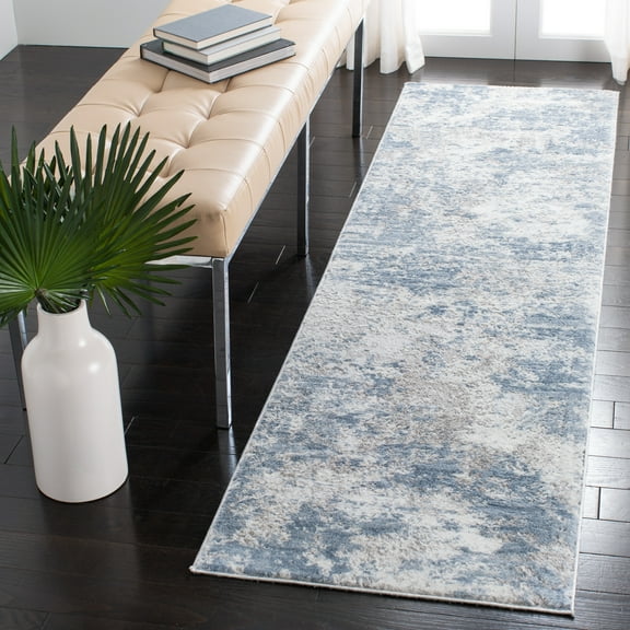 SAFAVIEH Amelia Alastar Abstract Distressed Runner Rug, Gray/Blue, 2'2" x 16'
