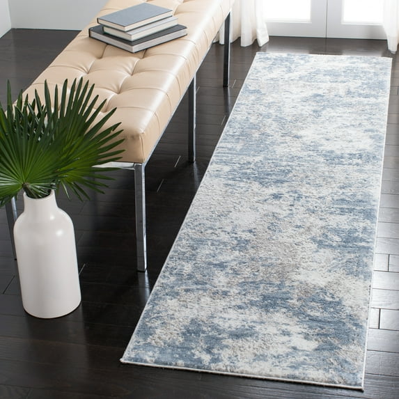 SAFAVIEH Amelia Alastar Abstract Distressed Runner Rug, Gray/Blue, 2'2" x 18'