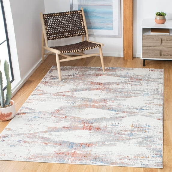 SAFAVIEH Amelia Amandy Geometric Area Rug, Ivory/Rust, 8' x 10'
