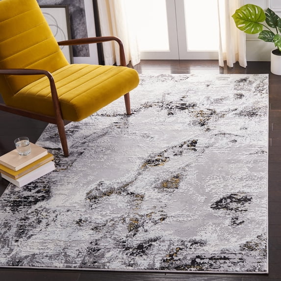 SAFAVIEH Amelia Ashley Abstract Area Rug, Gray/Gold, 10' x 14'