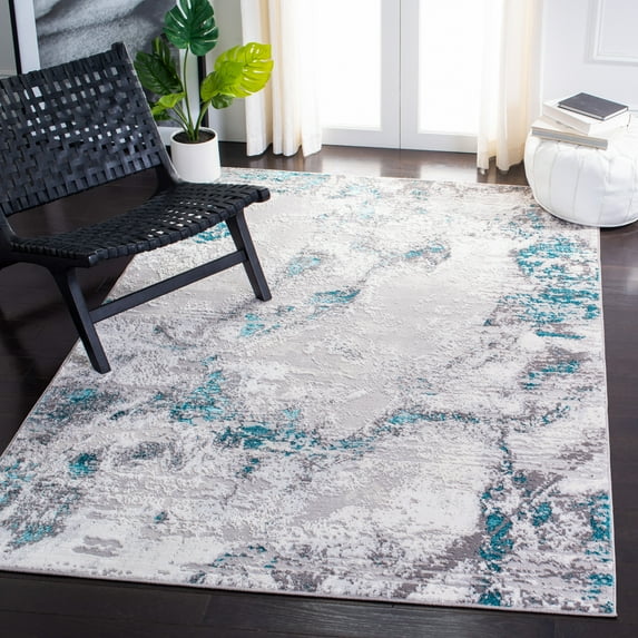 SAFAVIEH Amelia Ashley Abstract Area Rug, Gray/Turquoise, 3' x 5'