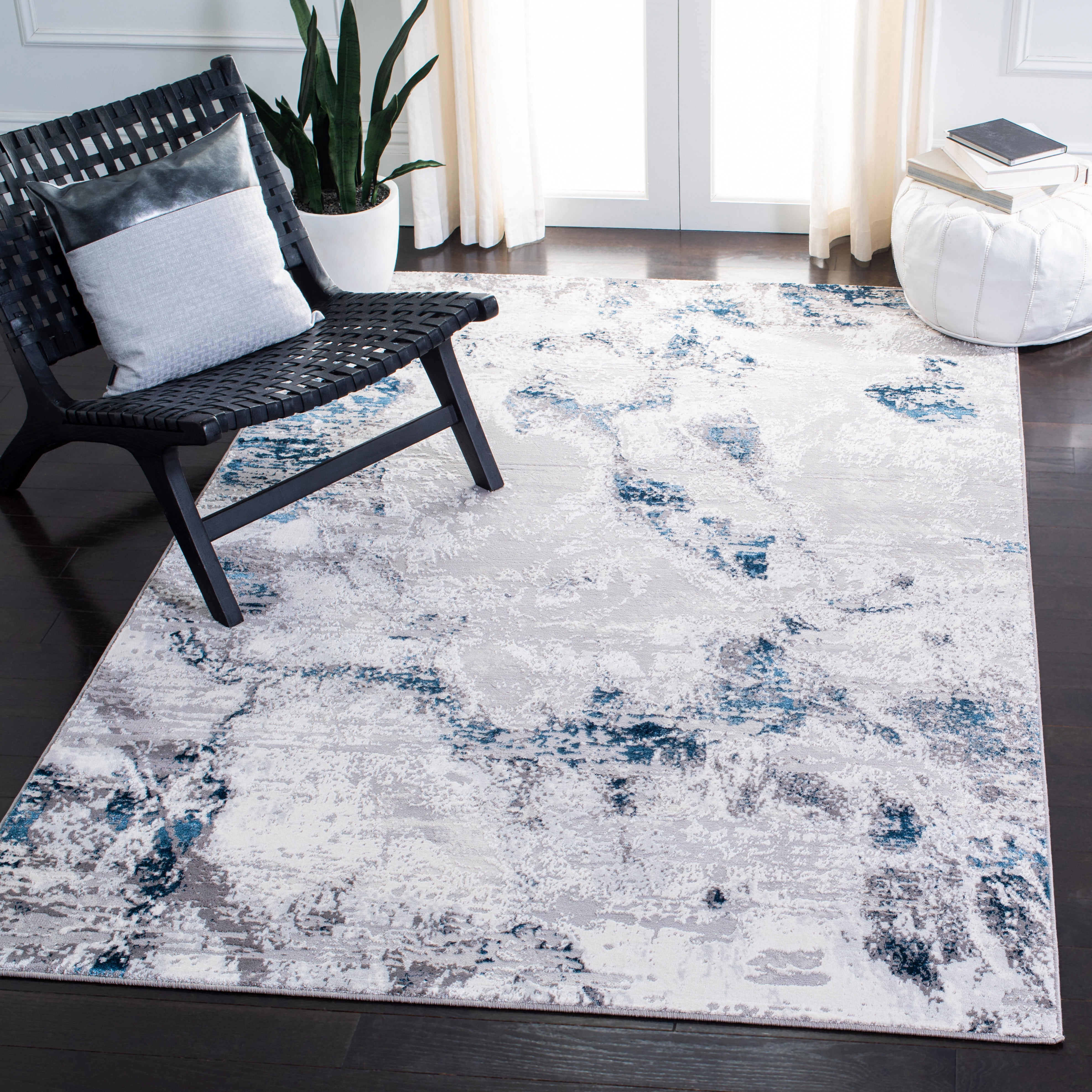 SAFAVIEH Amelia Ashley Abstract Area Rug, Gray/Blue, 4'5" x 6'5"