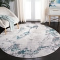 thumbnail image 1 of SAFAVIEH Amelia Ashley Abstract Area Rug, Gray/Turquoise, 6'7" x 6'7" Round, 1 of 11
