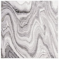 SAFAVIEH Amelia Aurora Abstract Marble Area Rug, Grey/Gold, 6'7" x 6'7" Square