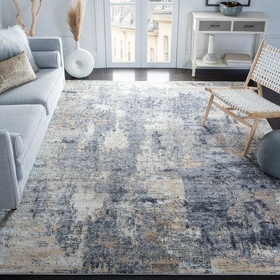 SAFAVIEH Amelia Boyce Abstract Area Rug, Gray/Gold, 6'7" x 6'7" Square