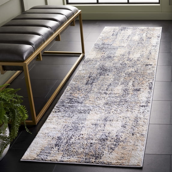 SAFAVIEH Amelia Boyce Abstract Runner Rug, Gray/Gold, 2'2" x 8'