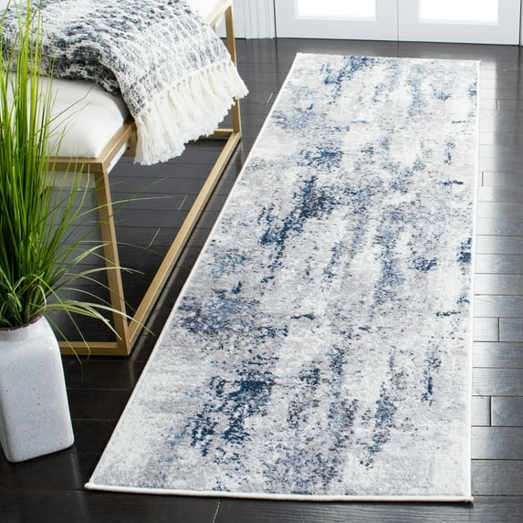 SAFAVIEH Amelia Boyce Abstract Runner Rug, Gray/Light Blue, 2'2" x 8'
