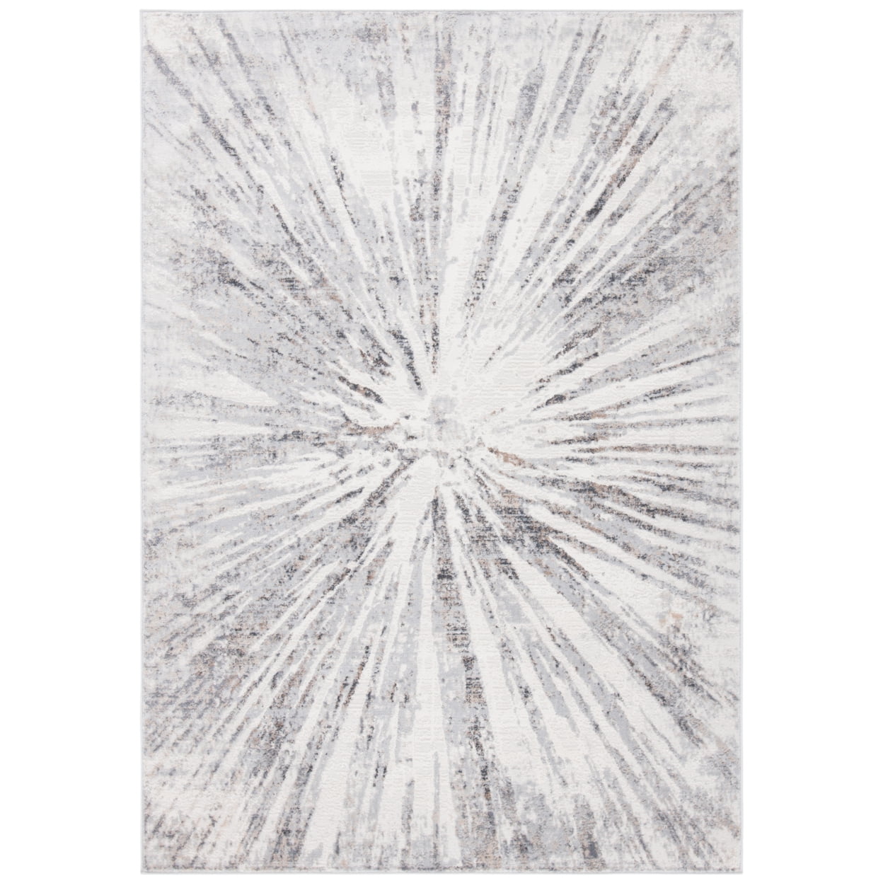 Amelia Gray Abstract Synthetic Flat Woven Round Rug
