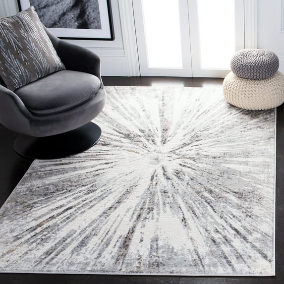 SAFAVIEH Amelia Caelie Abstract Area Rug, Gray/Gold, 9' x 12'