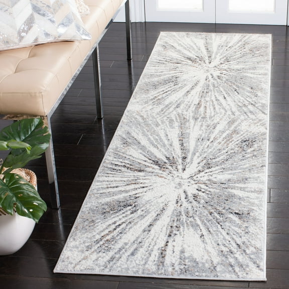 SAFAVIEH Amelia Caelie Abstract Runner Rug, Gray/Gold, 2'3" x 10'