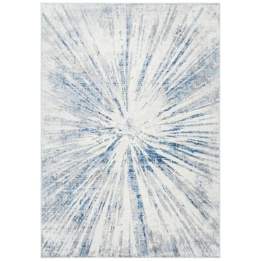 SAFAVIEH Amelia Caelie Abstract Sunburst Area Rug, Grey/Blue, 5'5" x 7'7"
