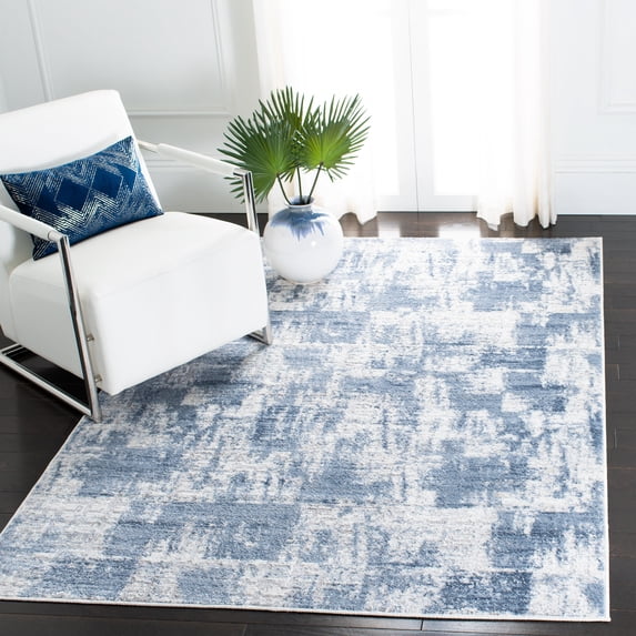 SAFAVIEH Amelia Carrie Abstract Area Rug, Ivory/Blue, 4' x 6'