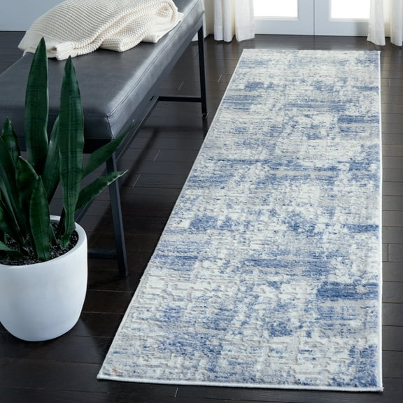 SAFAVIEH Amelia Carrie Abstract Runner Rug, Navy/Light Gray, 2'2" x 6'
