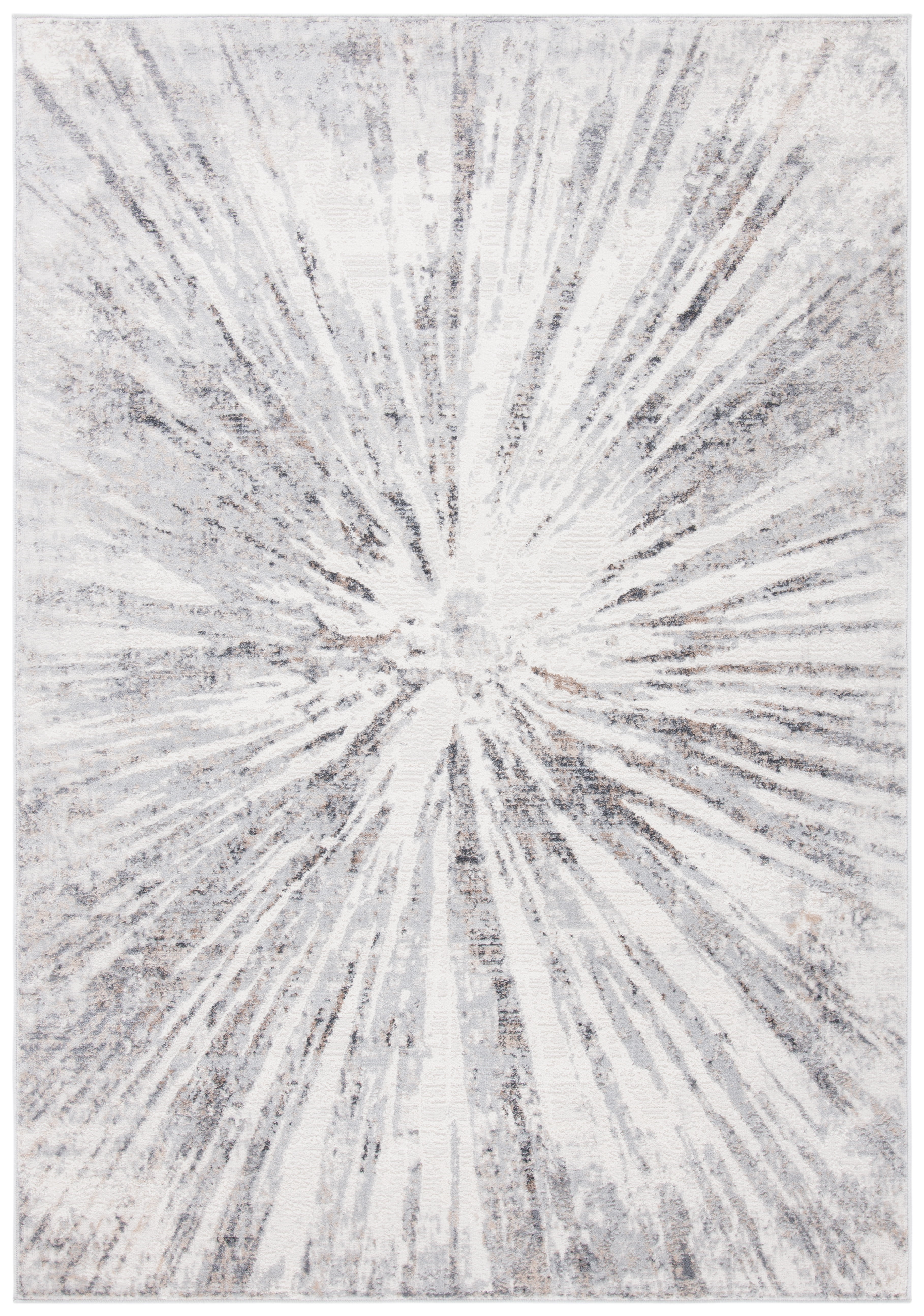 Amelia Gray Abstract Synthetic Flat Woven Round Rug