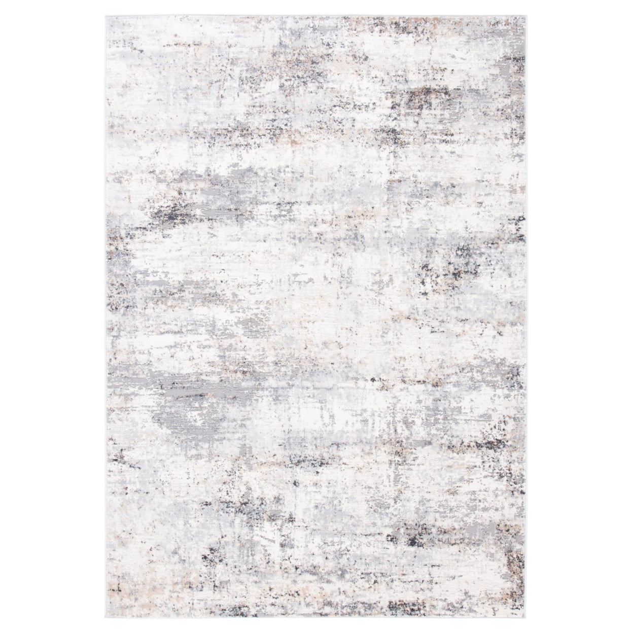 Abstract Elegance Gray & Gold 9x12 Hand-Knotted Synthetic Rug