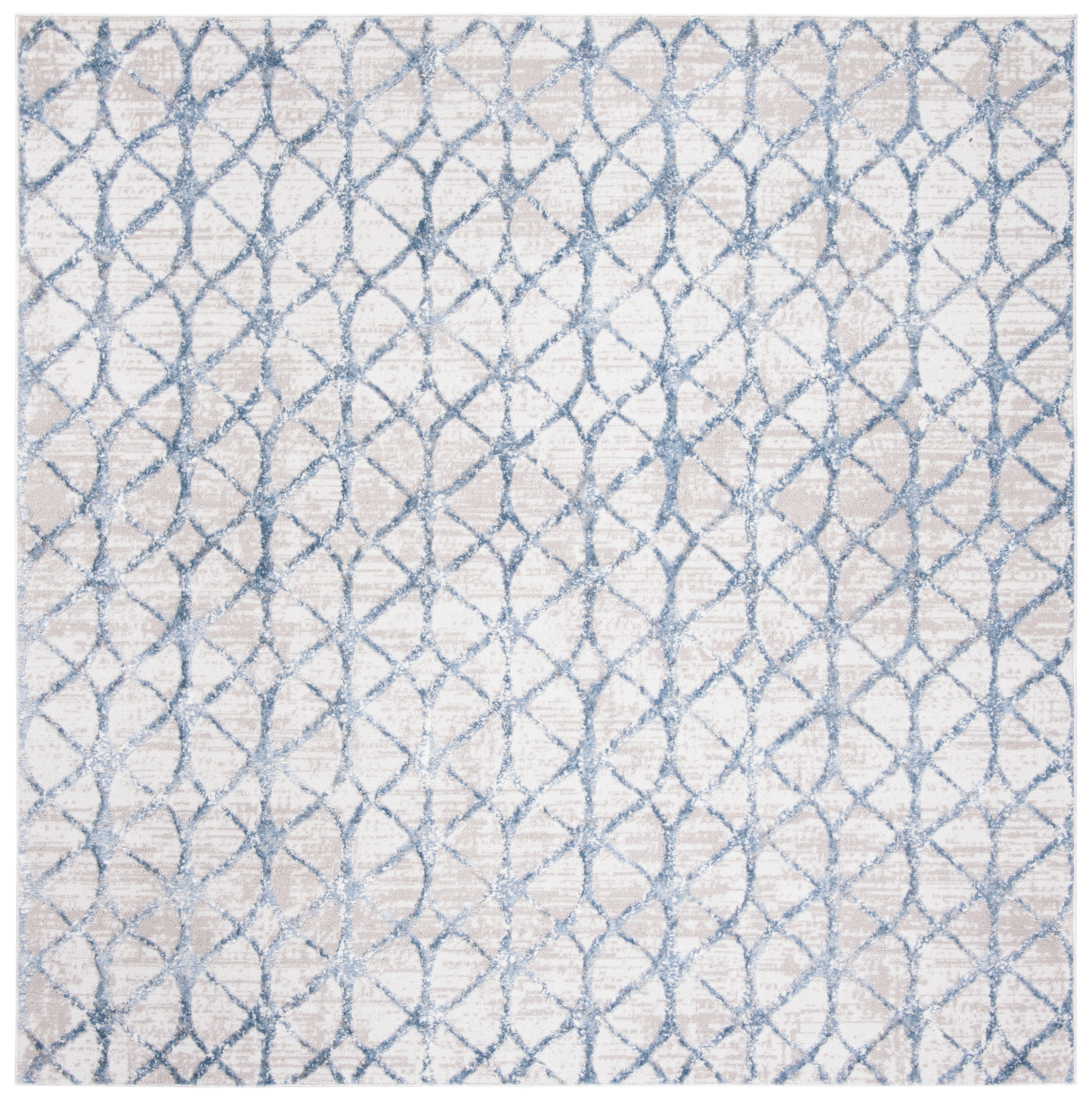 Amelia 3' x 3' Square Grey and Blue Synthetic Rug