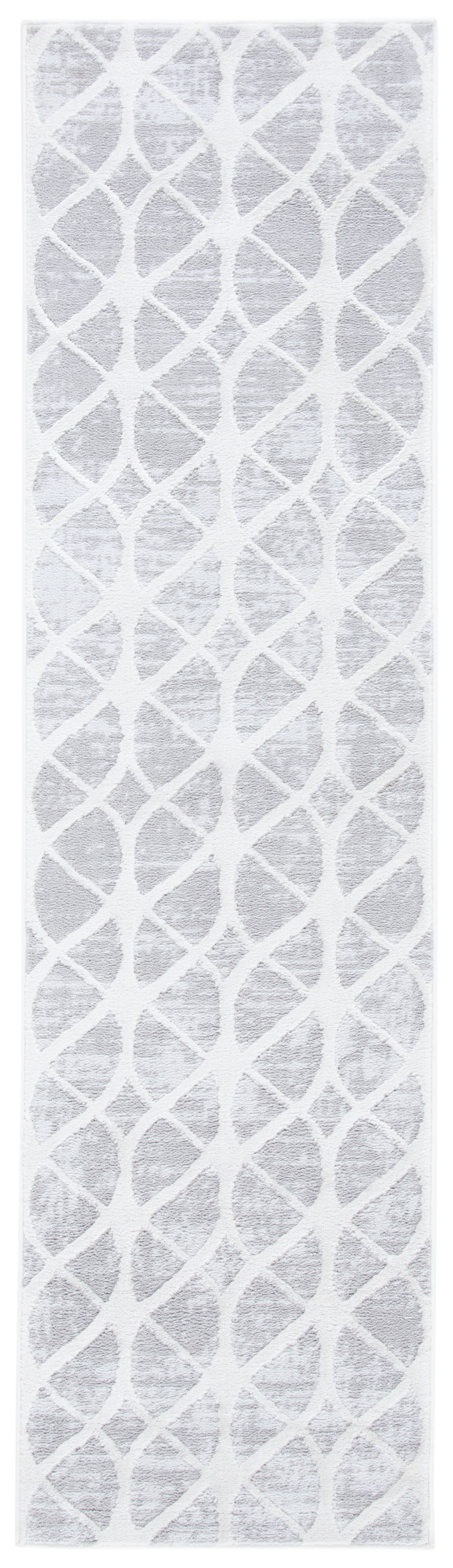 Amelia Gray and Ivory Geometric Runner Rug, 2'2" x 8'