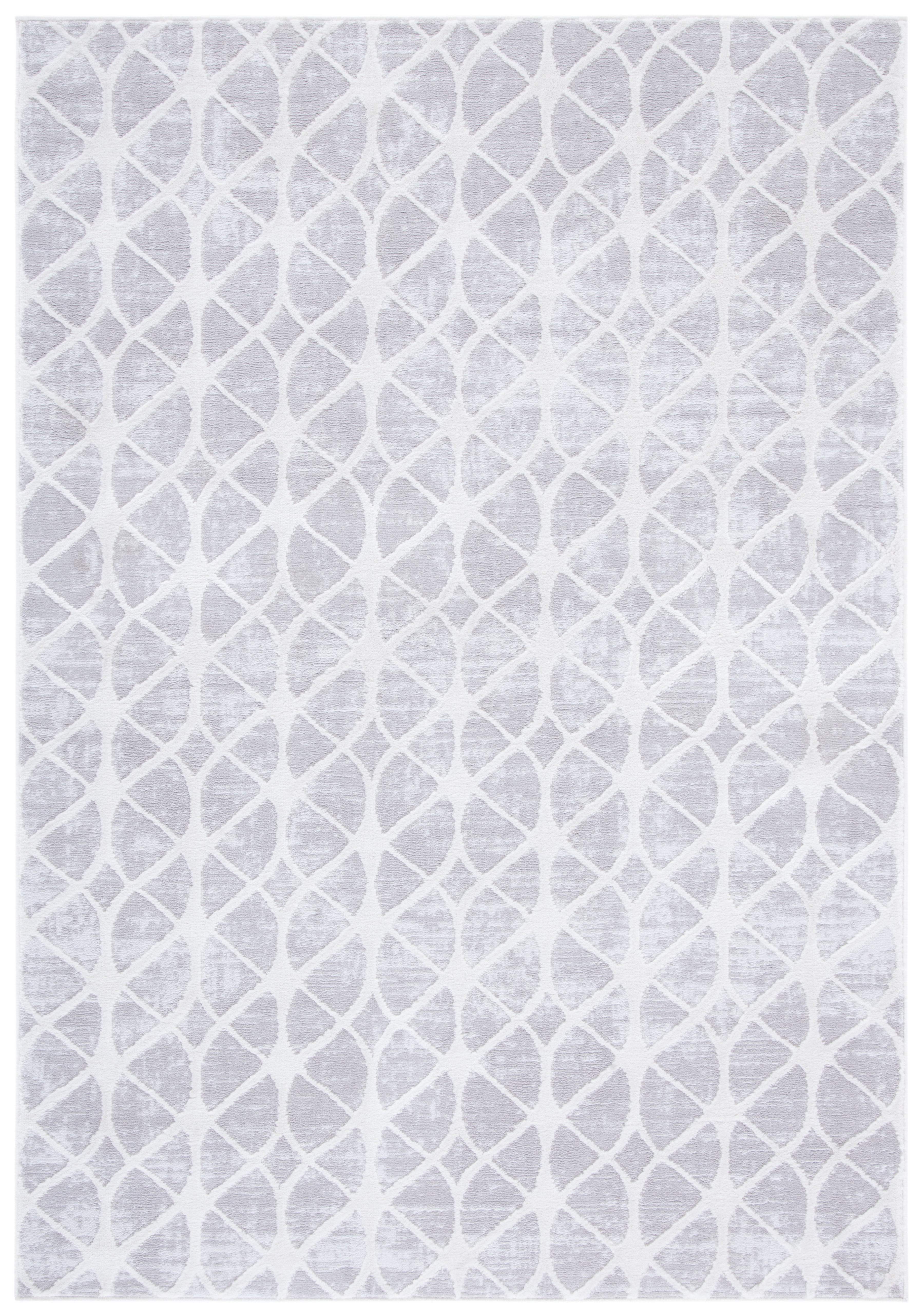 Amelia 3' x 5' Grey and Ivory Geometric Synthetic Area Rug