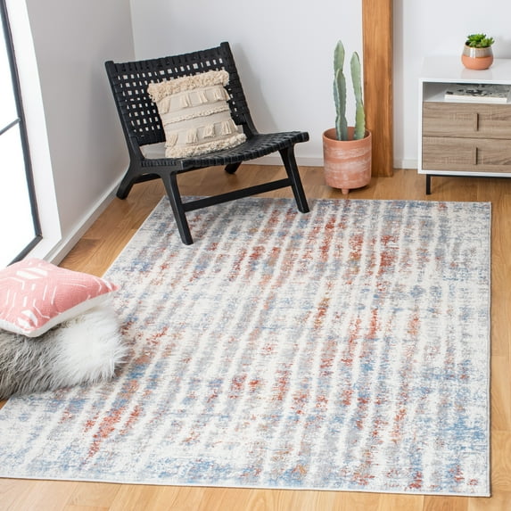 SAFAVIEH Amelia Denny Distressed Area Rug, Gray/Rust, 8' x 10'