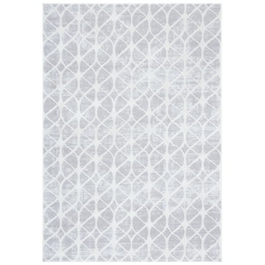 SAFAVIEH Amelia Floella Geometric Area Rug, Grey/Ivory, 4' x 6'