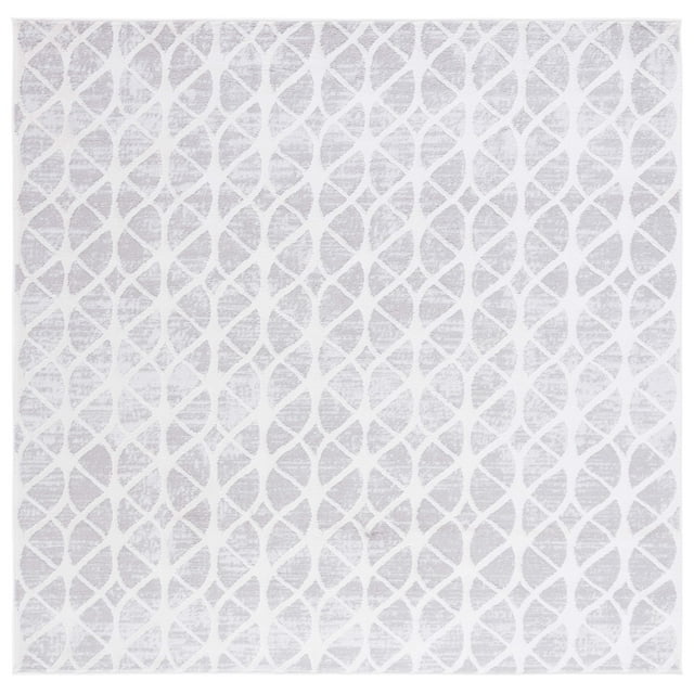 SAFAVIEH Amelia Floella Geometric Area Rug, Grey/Ivory, 6'7" x 6'7" Square
