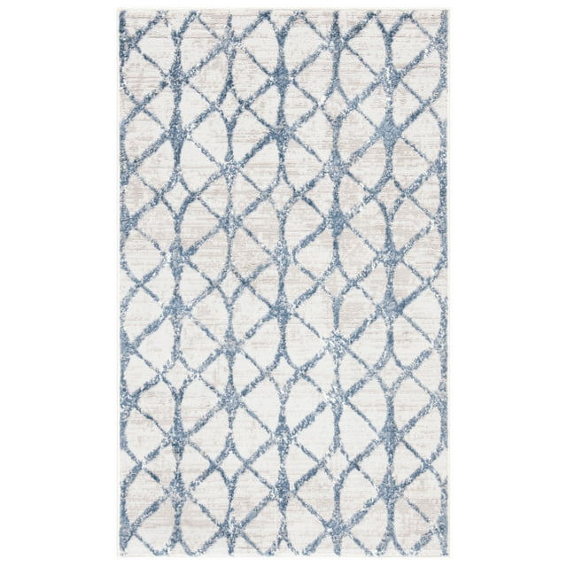 SAFAVIEH Amelia Floella Geometric Distressed Area Rug, Grey/Blue, 3' x 5'