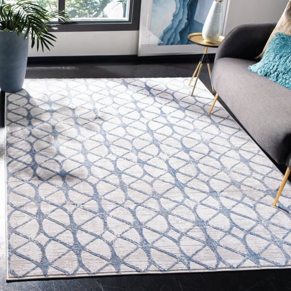 SAFAVIEH Amelia Floella Geometric Area Rug, Gray/Blue, 6' x 9'