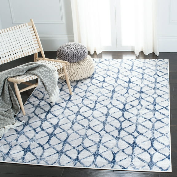 SAFAVIEH Amelia Floella Geometric Area Rug, Gray/Navy, 6' x 9'
