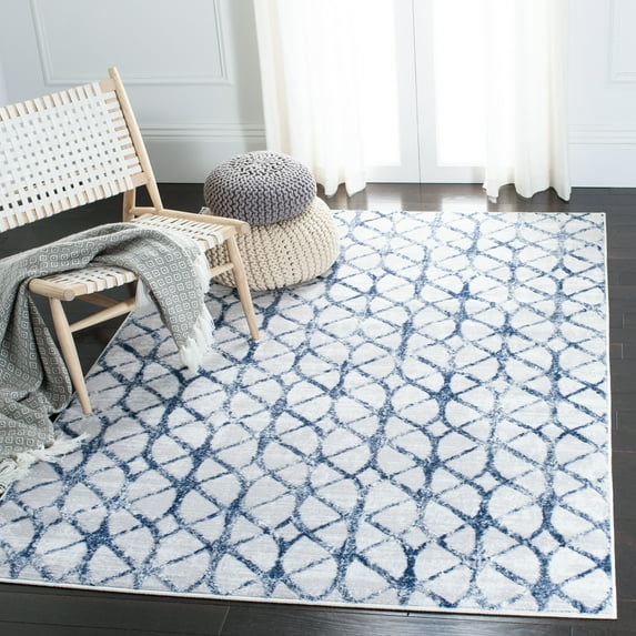 SAFAVIEH Amelia Floella Geometric Area Rug, Gray/Navy, 6' x 9'