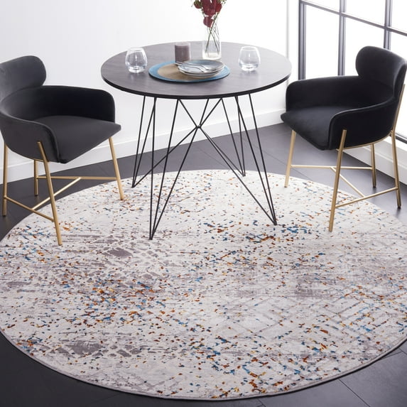 SAFAVIEH Amelia Francis Abstract Area Rug, Gray/Light Gray, 6'7" x 6'7" Round