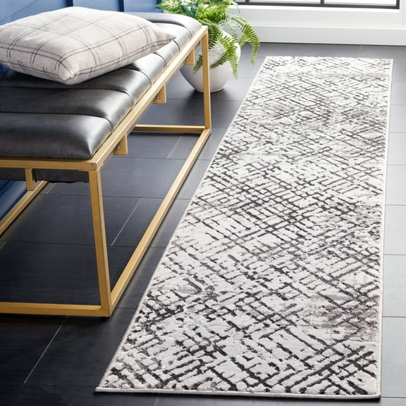 SAFAVIEH Amelia Francis Abstract Runner Rug, Gray/Charcoal, 2' x 8'