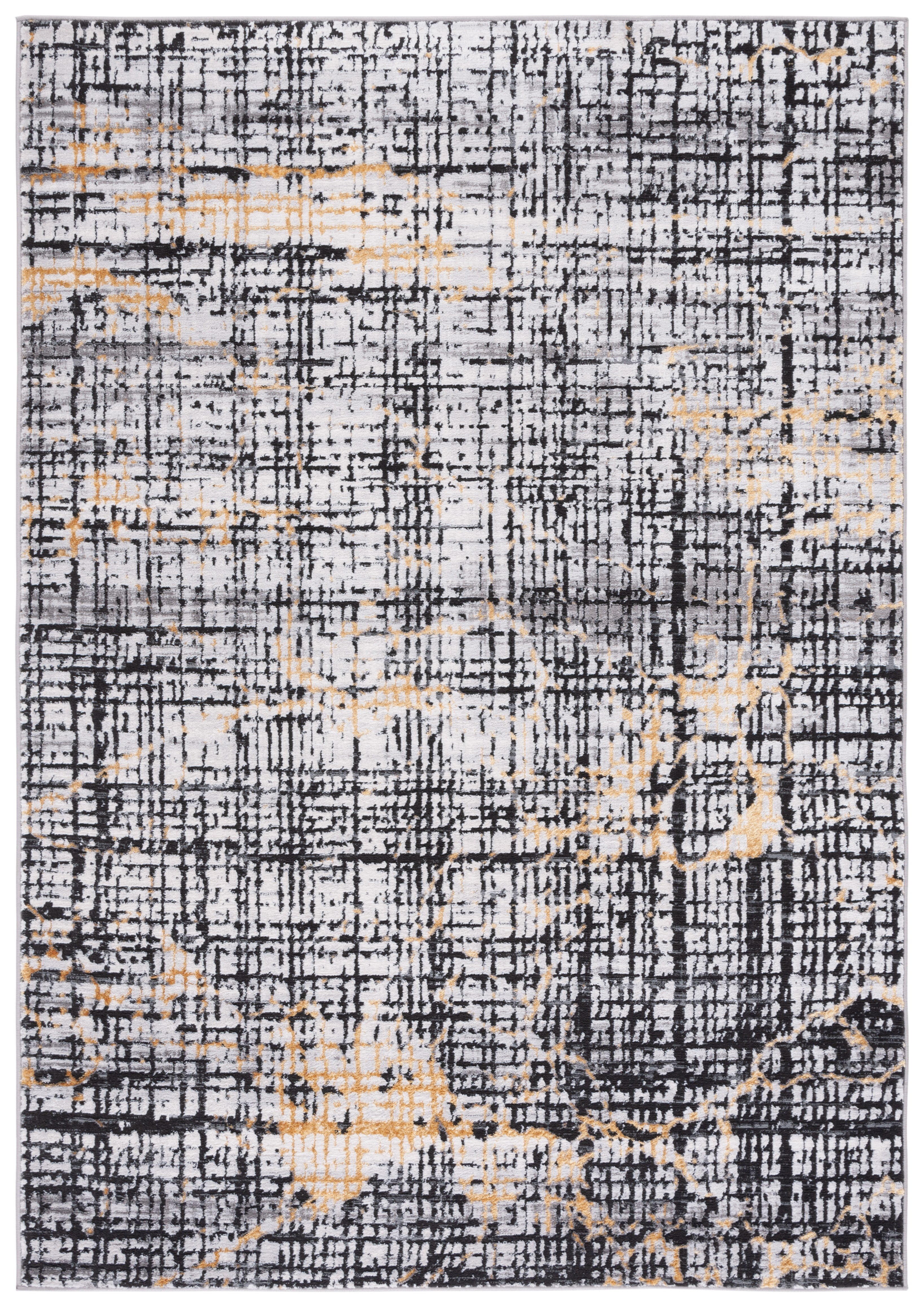 Charcoal Hand-Knotted Synthetic Area Rug 54" x 16"