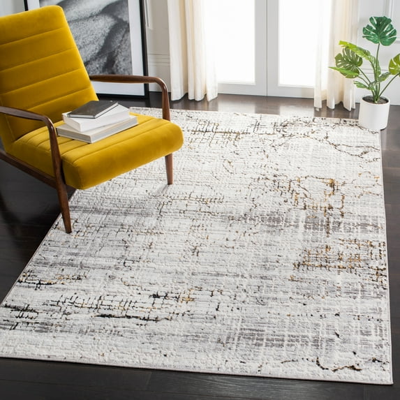 SAFAVIEH Amelia Gorden Abstract Area Rug, Gray/Gold, 5'5" x 7'7"