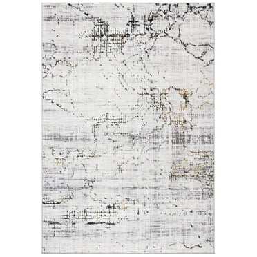 SAFAVIEH Amelia Gorden Abstract Distressed Area Rug, Grey/Gold, 5'5" x 7'7"