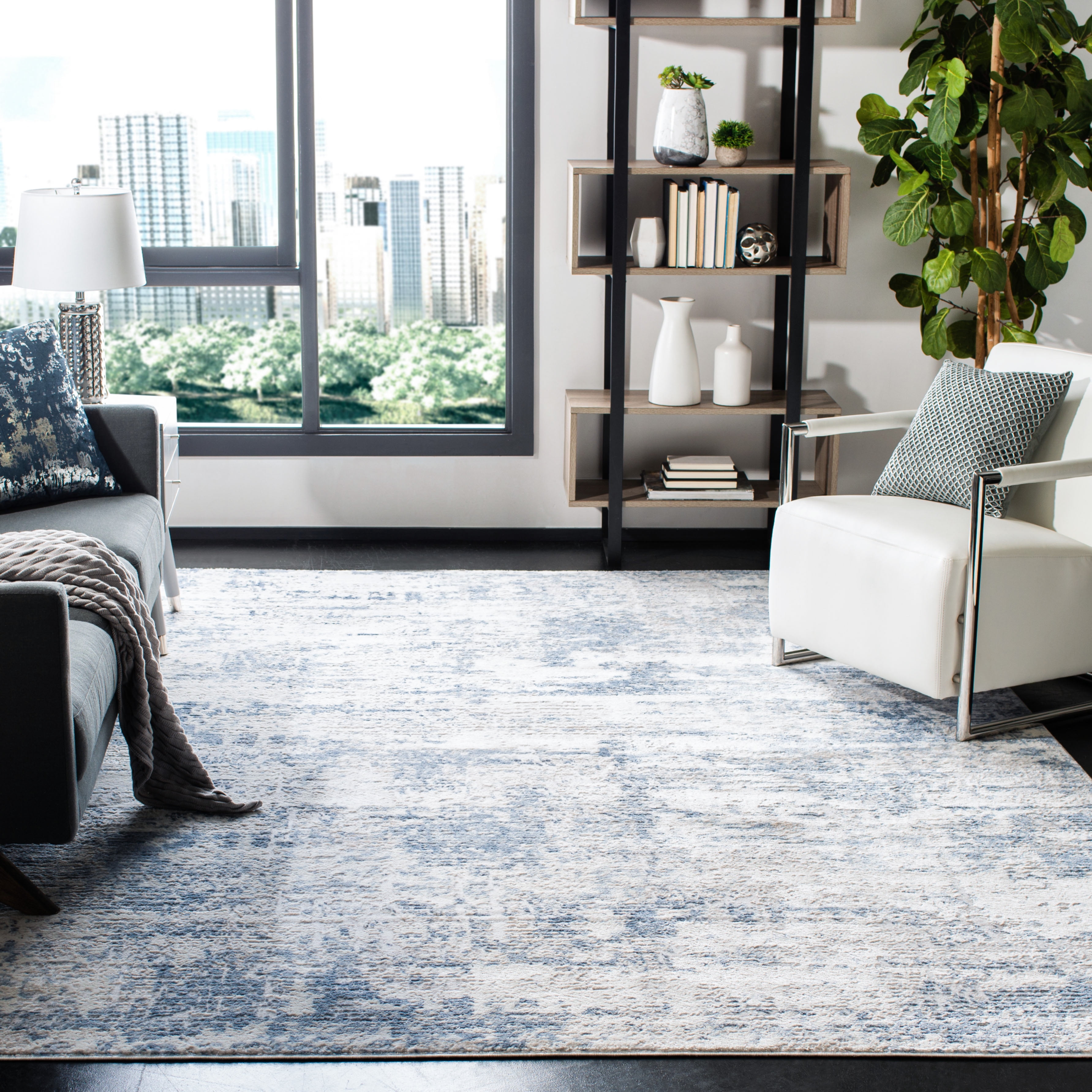 Safavieh Amelia Ian Abstract Area Rug, Ivory/Blue, 10' x 14'
