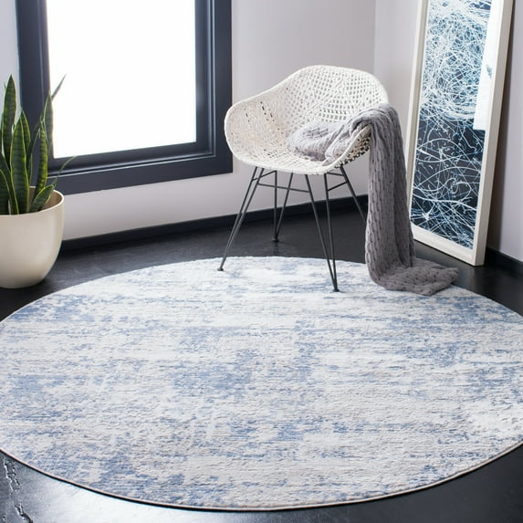 Safavieh Amelia Ian Abstract Area Rug, Ivory/Blue, 5'3" x 5'3" Round