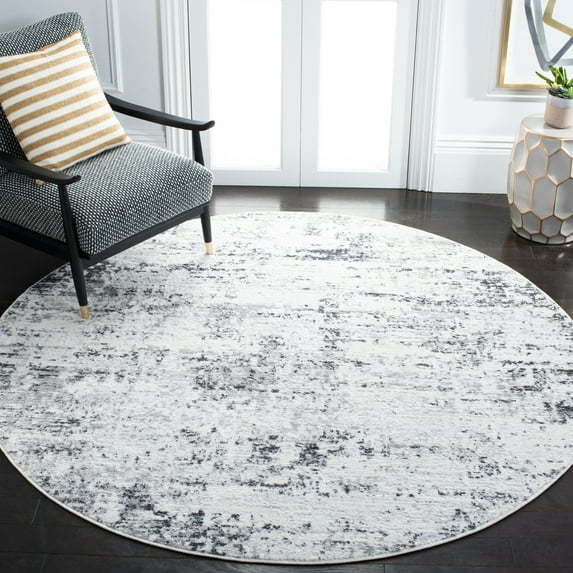 SAFAVIEH Amelia Ian Abstract Area Rug, Ivory/Gray, 11' x 11' Round