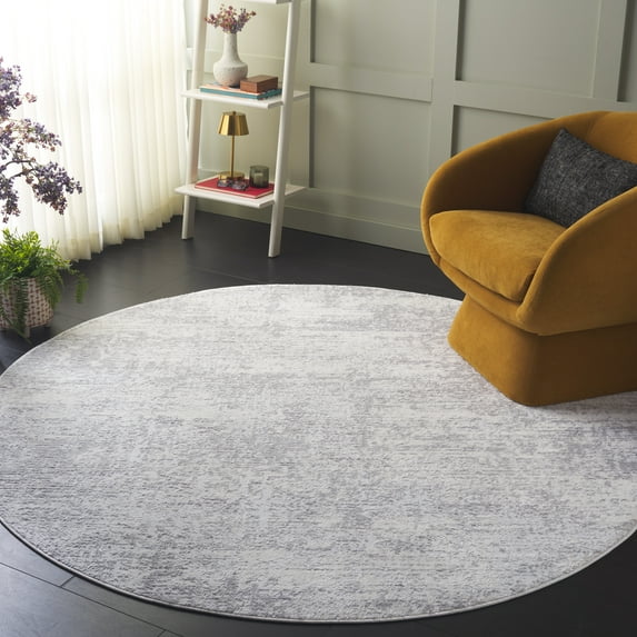 Safavieh Amelia Ian Abstract Area Rug, Ivory/Light Gray, 5'3" x 5'3" Round