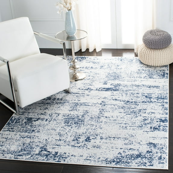 Safavieh Amelia Ian Abstract Area Rug, Ivory/Navy, 5'3" x 5'3" Square